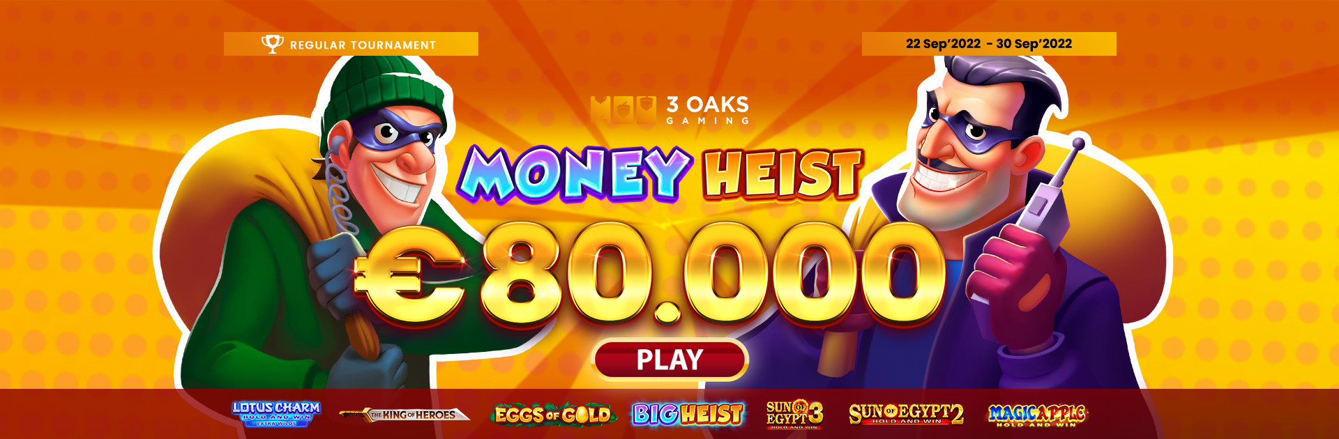MONEY HEIST - серия сетевых турниров от "3 Oaks"
